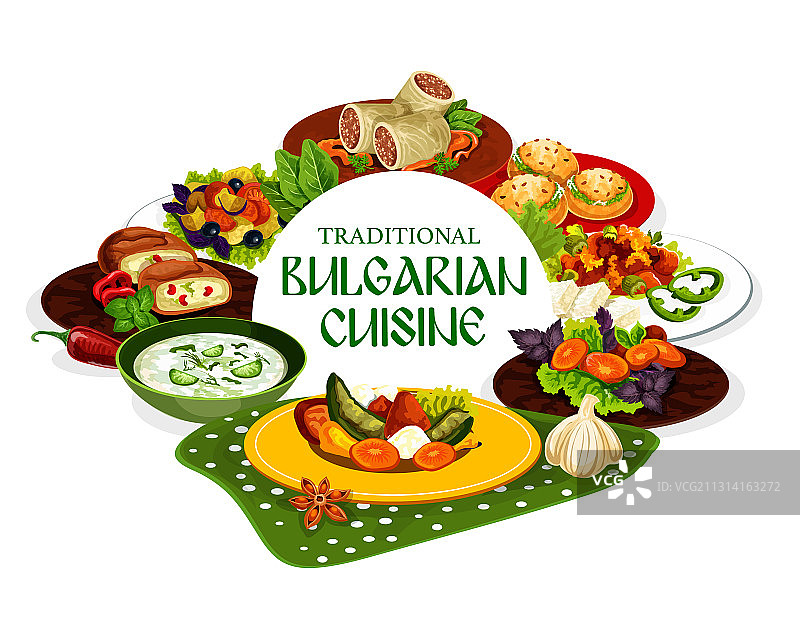 保加利亚肉类蔬菜美食图片素材
