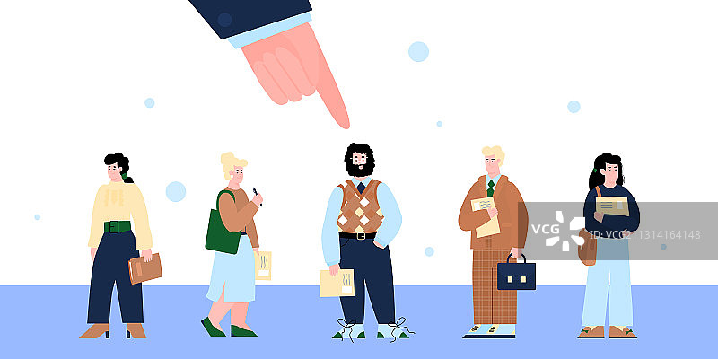 招聘横幅与手势扁平风格图片素材