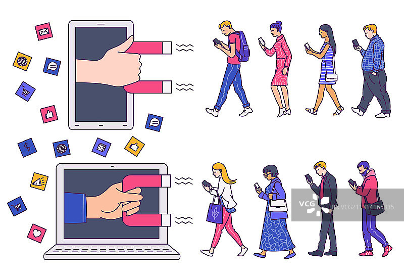数字营销概念图：人物图片素材