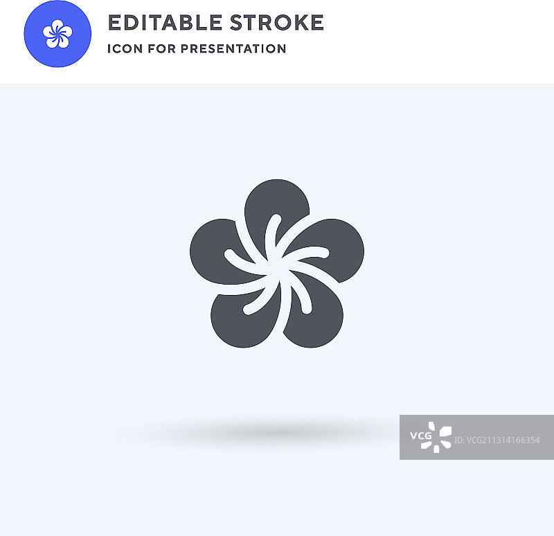 填充扁平风格的实心花朵图标图片素材