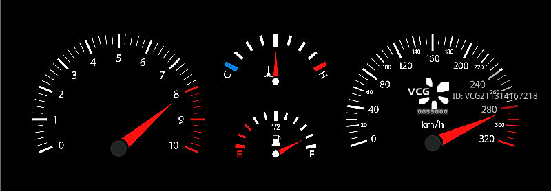 汽车速度计仪表盘转速表图片素材