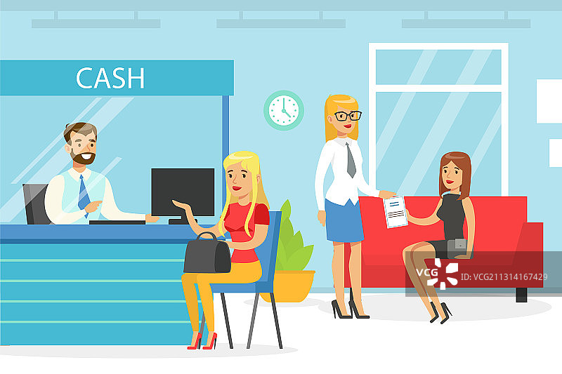 银行经理为女性客户服务图片素材