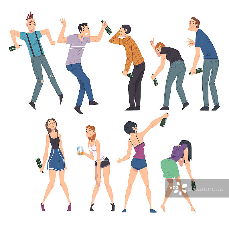 醉酒的人们和男女饮酒图片素材