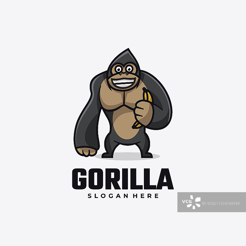 大猩猩简约吉祥物风格logo图片素材