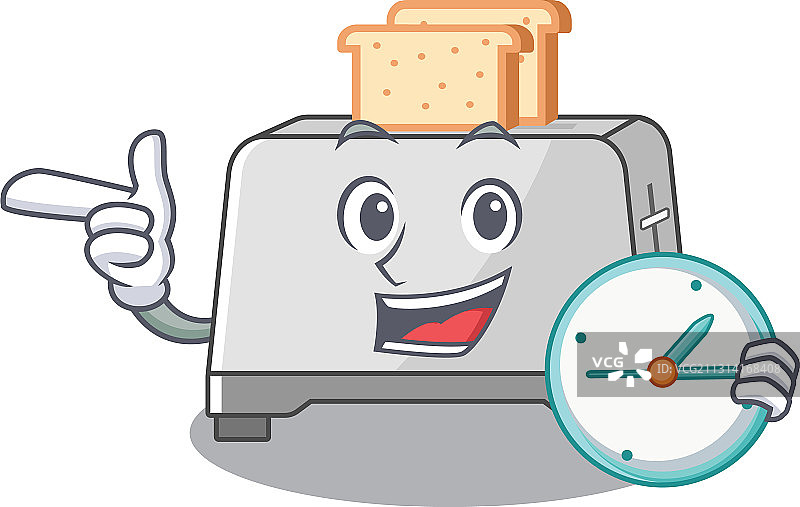 卡通面包烤面包机图片素材