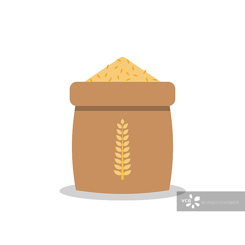 扁平风格的米袋图标图片素材