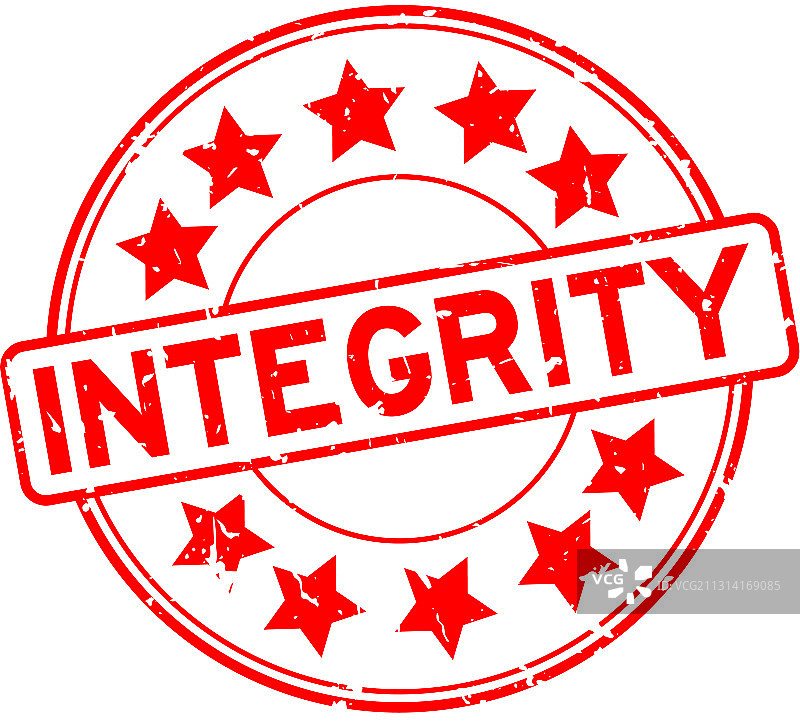 带星标的诚信文字圆形banner图片素材