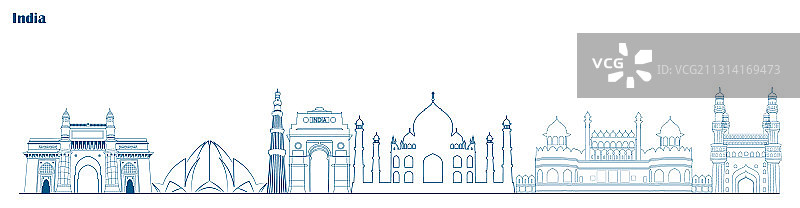 印度独立纪念碑城市景观图片素材