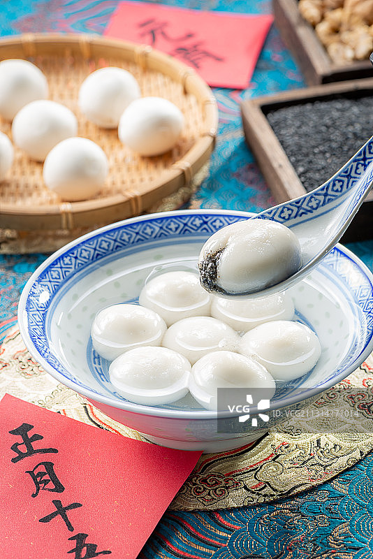 中式风格汤圆元宵图片素材