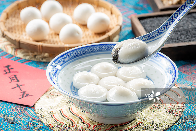 中式风格汤圆元宵图片素材