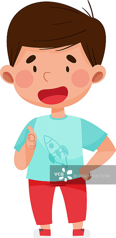 深色头发的男孩角色指向图片素材