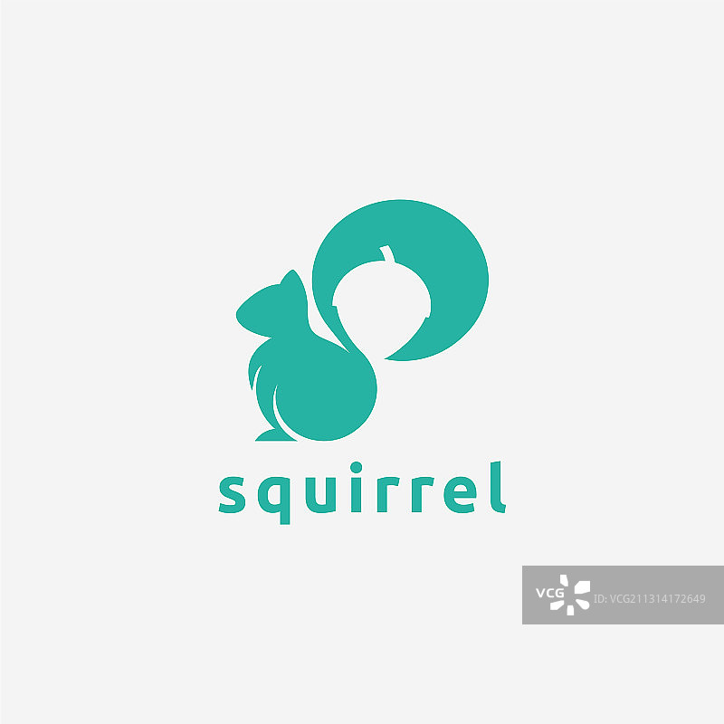 极简松鼠与坚果Logo图标图片素材