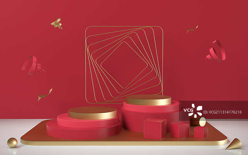 创意推广展示台 3D渲染图片素材