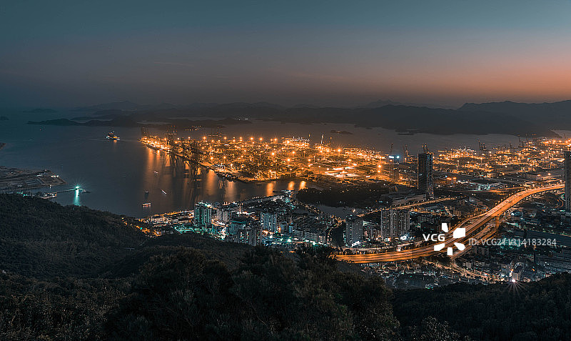 深圳盐田港城市夜景图片素材