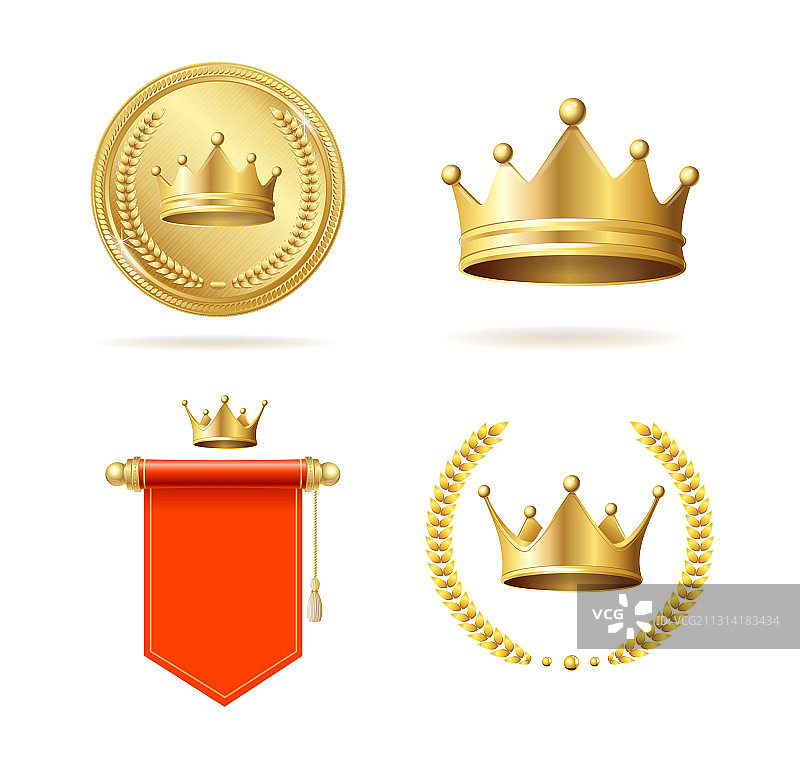 逼真的3D国王皇冠图片素材