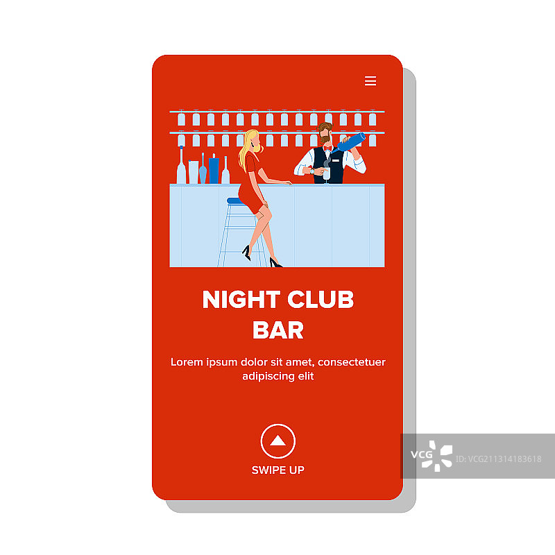 夜店酒吧顾客女士等待鸡尾酒图片素材