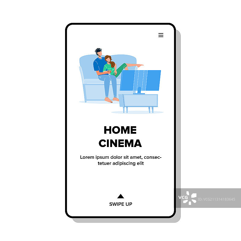 客厅里的家庭影院情侣观看图片素材