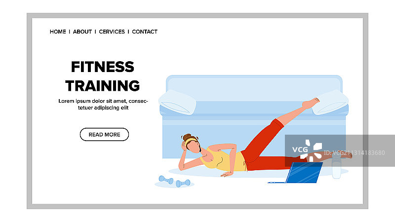 女人居家健身训练图片素材