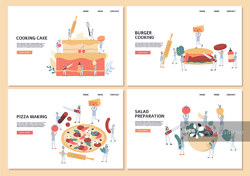 外卖食品网站页面合集图片素材