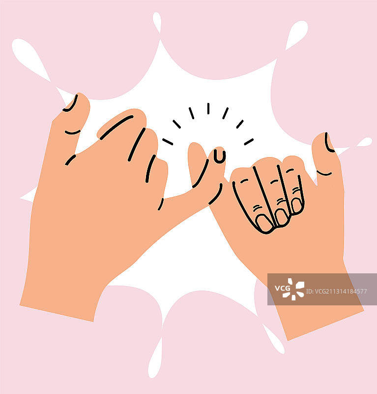 双手小指拉钩约定图片素材