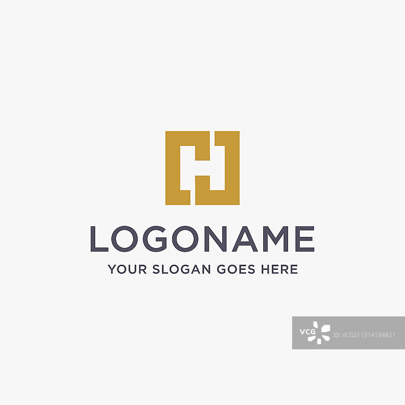 极简负空间字母H标志图标图片素材