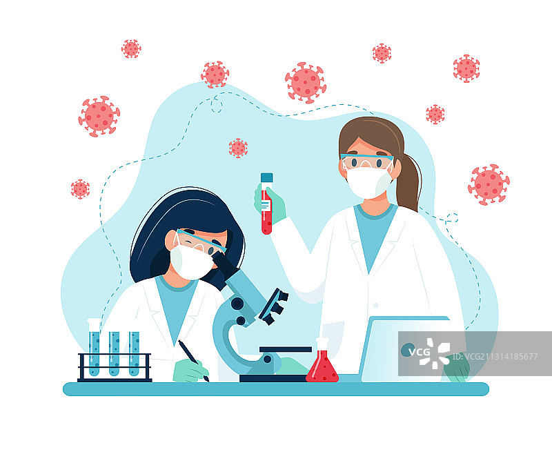 疫苗研究：科学家进行研究图片素材