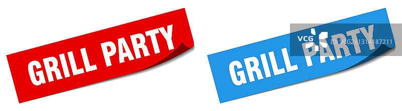 烧烤派对纸质标志套装图片素材