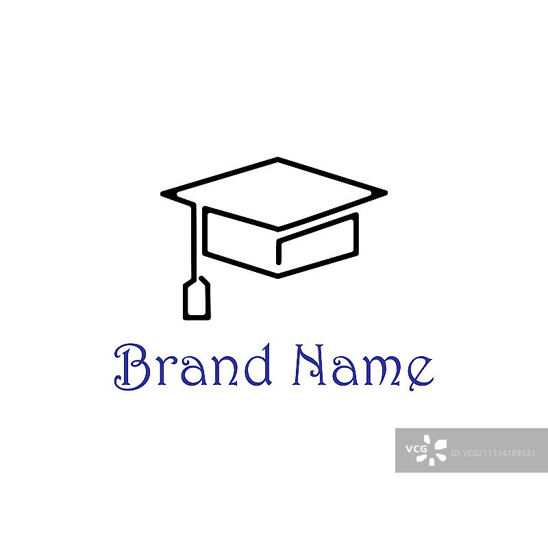 现代学士帽毕业标志线条概念图片素材
