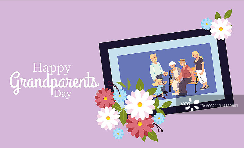 爷爷奶奶和父母与孙女图片素材