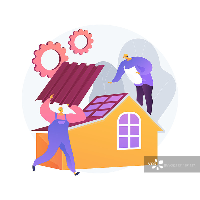 屋顶建造服务抽象概念图片素材