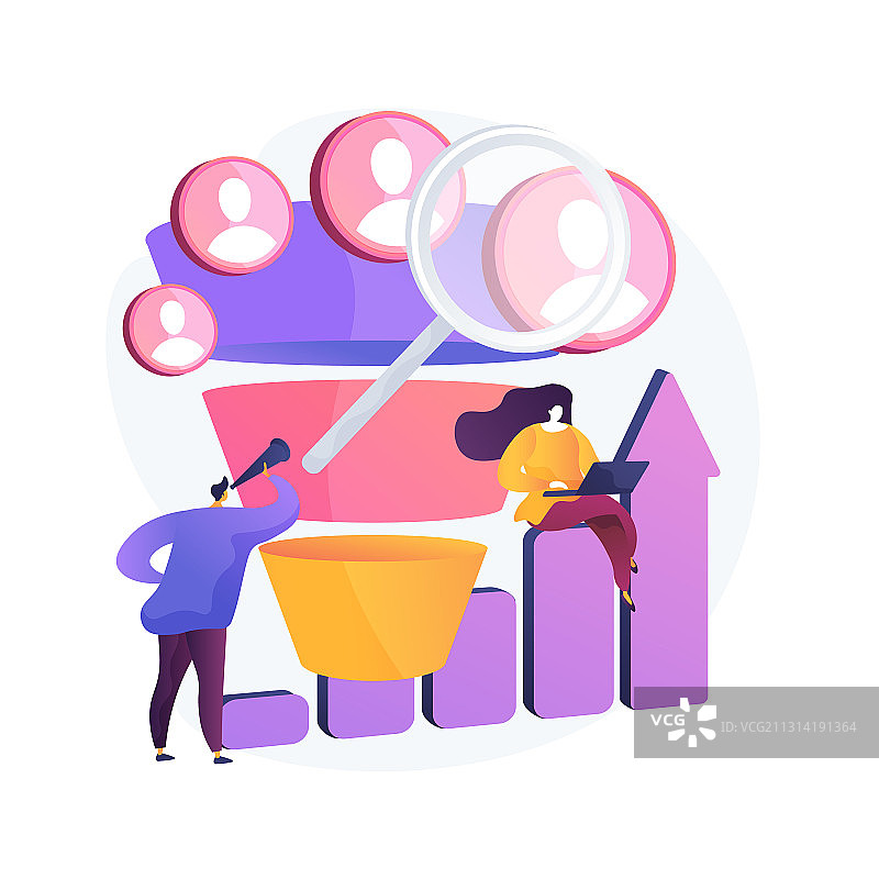 营销漏斗抽象概念图片素材