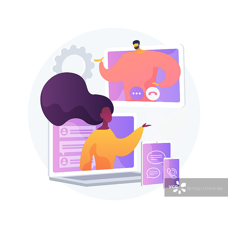 统一通信抽象概念图片素材