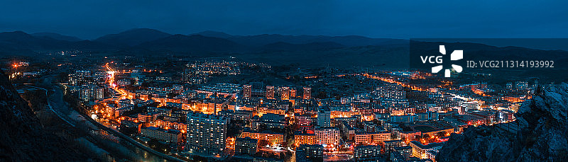 阿勒泰市夜景全景图1图片素材