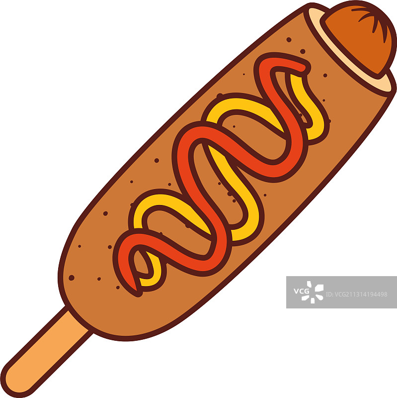 白色背景上的快餐玉米热狗图片素材