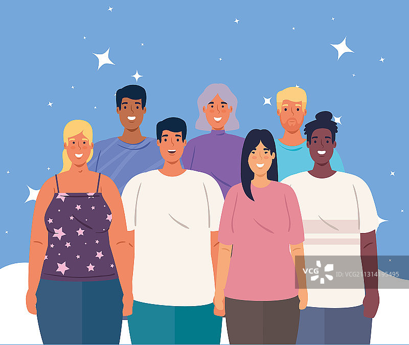 不同种族的人们在一起图片素材