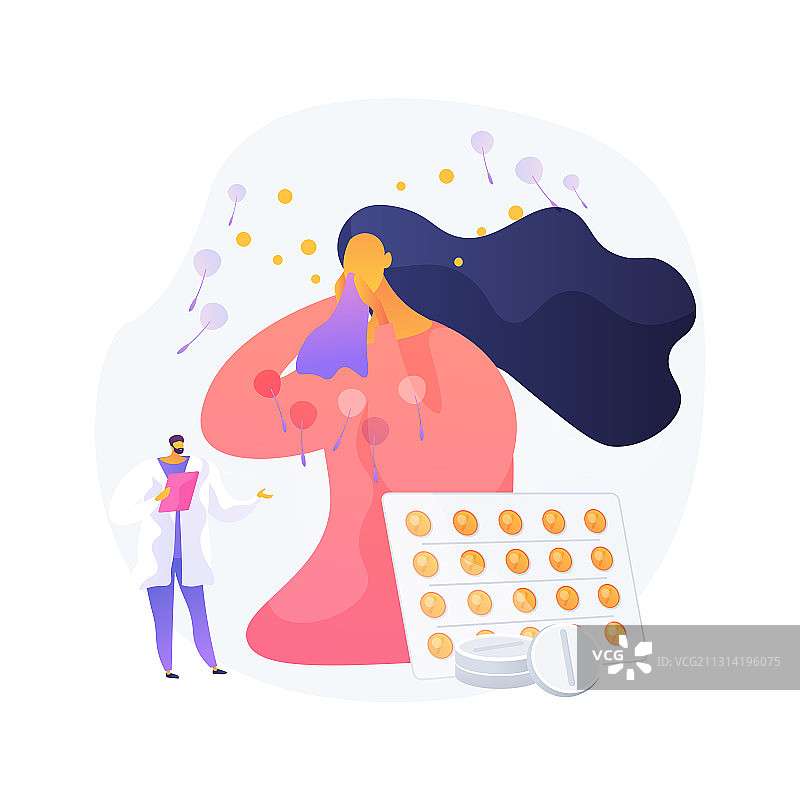 季节性过敏概念抽象图片素材