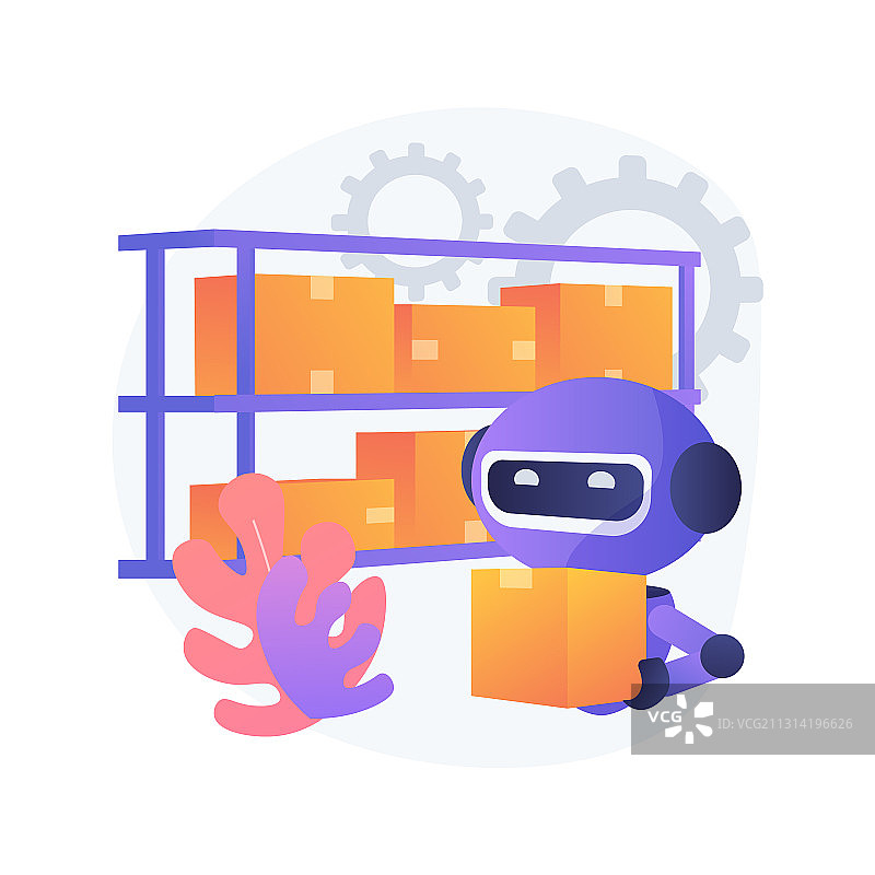 仓库机器人自动化抽象概念图片素材