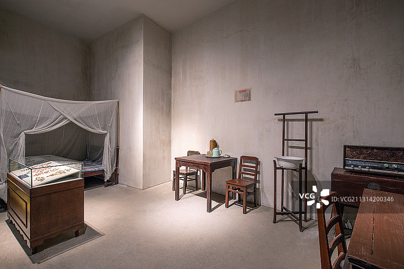 中国七十年代家庭生活场景（博物馆）图片素材