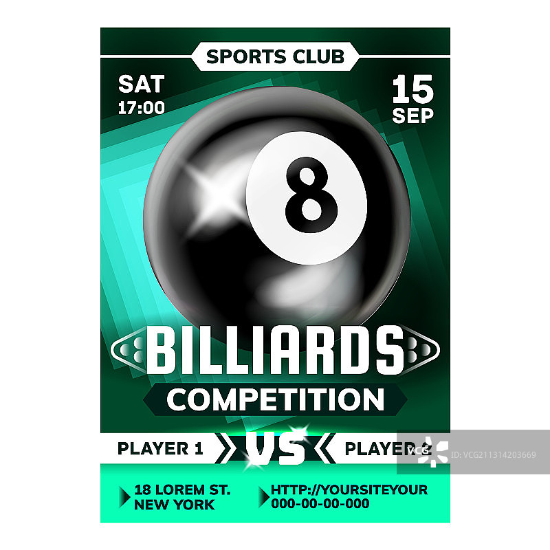 酒吧台球运动游戏广告海报图片素材