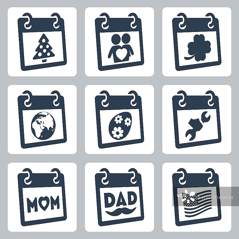 圣诞新年节日日历图标图片素材