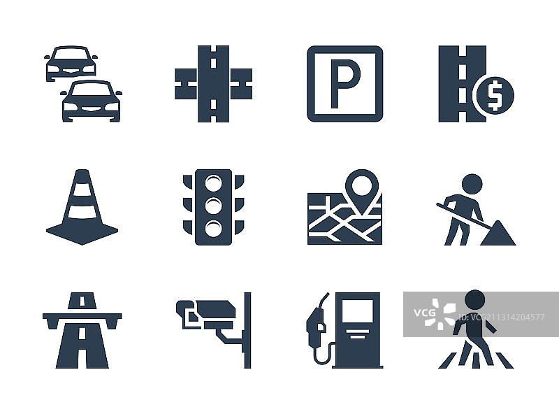道路交通相关图标合集图片素材