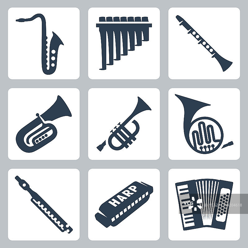 乐器管、口琴和手风琴图片素材