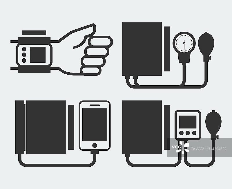 不同眼压计的轮廓图片素材