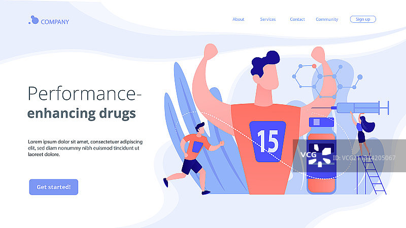 兴奋剂检测概念着陆页图片素材