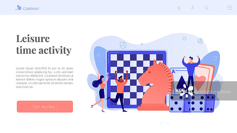 桌面游戏概念着陆页图片素材