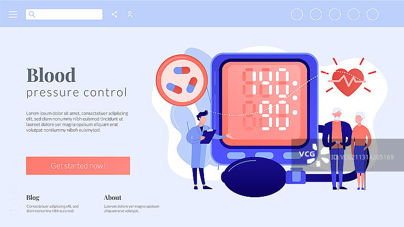 高血压概念着陆页图片素材