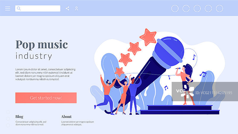 热门音乐概念着陆页图片素材