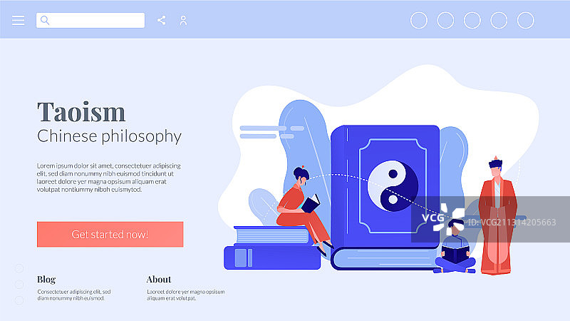 道教概念落地页图片素材