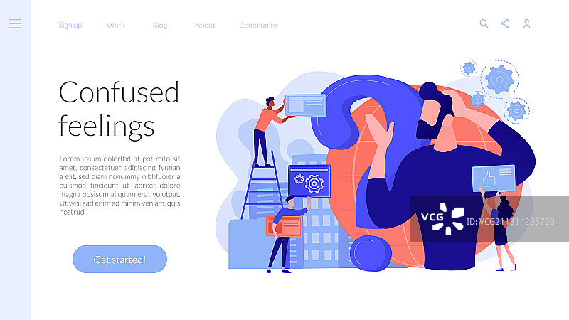 令人困惑的概念着陆页图片素材