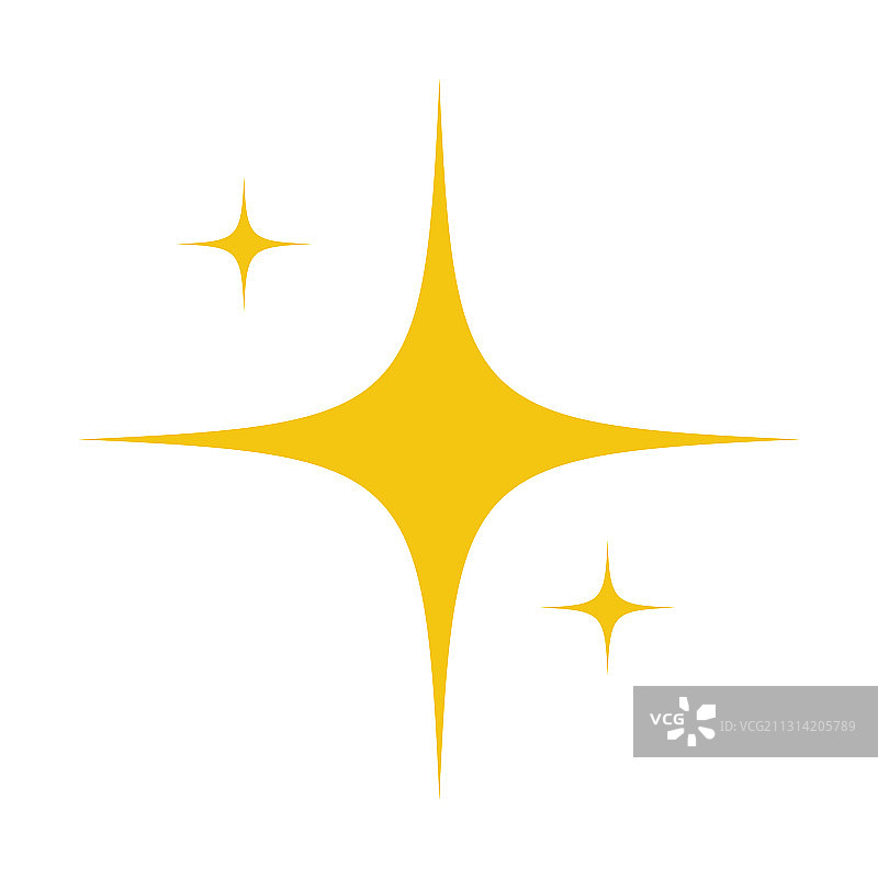 黄色明亮星星闪耀图标图片素材